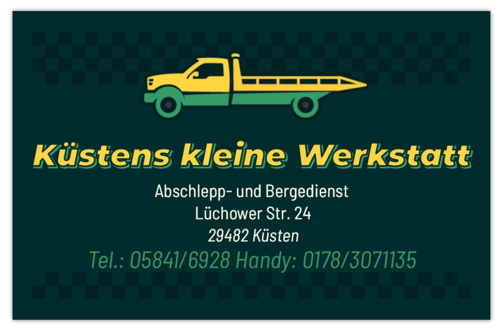 Abschleppdienst von Küstens kleiner Werkstatt – zuverlässige Hilfe bei Panne oder Unfall in Küsten Lüchow-Dannenberg